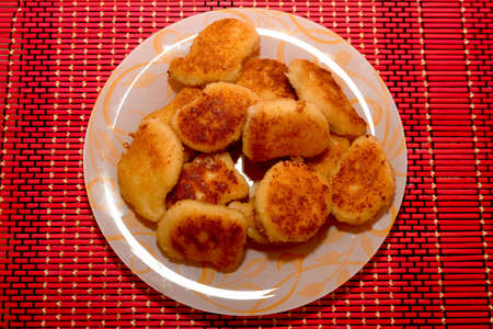 chicken nuggets on a plateの写真素材