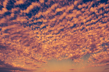 cirrus clouds in the skyの写真素材