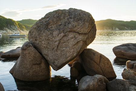 rocks and rocks on the sea