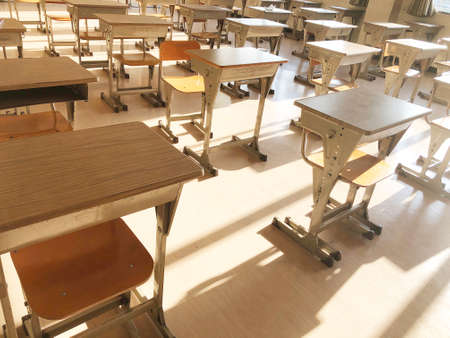 Classroom under the setting sunの写真素材