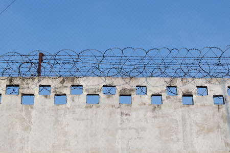 prison wallの写真素材