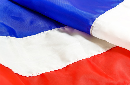 France, Thailand or costa rica fabric flagの写真素材