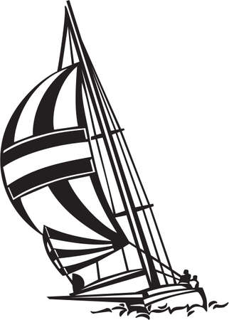Sailboat Vinyl Ready Illustrationのイラスト素材
