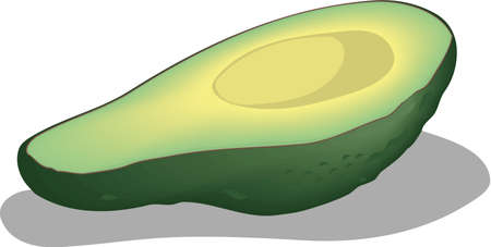Avocado Half Illustrationのイラスト素材