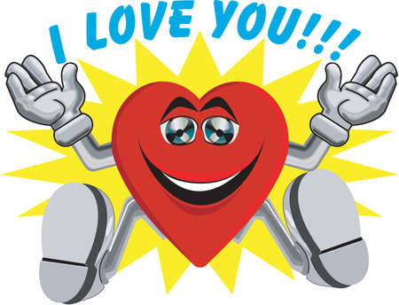 I Love You Valentine Cartoonのイラスト素材