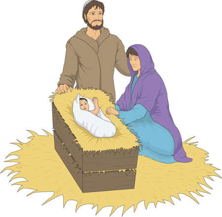 Manger Scene Illustrationのイラスト素材