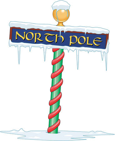 North Pole Sign Illustrationのイラスト素材
