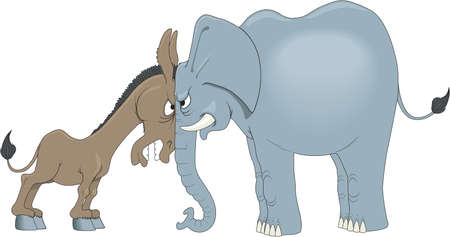 Democrats vs. Republicans Cartoonのイラスト素材