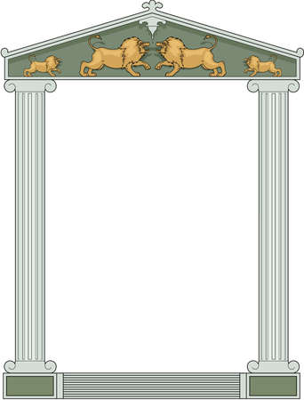 Greek columns border illustration.のイラスト素材
