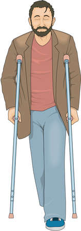Crutches Illustrationのイラスト素材