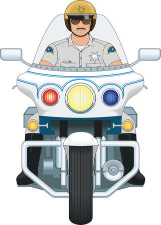 Motorcycle Cop Illustrationのイラスト素材