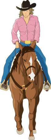 Western Rider Illustrationのイラスト素材