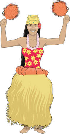 Hula Dancer Illustrationのイラスト素材