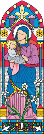 Stained Glass Window Illustrationのイラスト素材