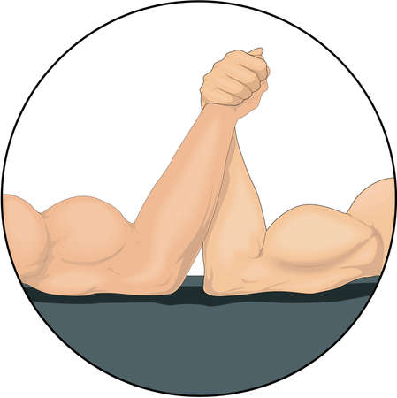 Arm Wrestling Illustrationのイラスト素材