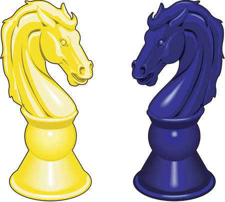 Chess knights illustration.のイラスト素材