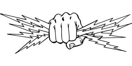 Fist with Lightning Illustration.のイラスト素材