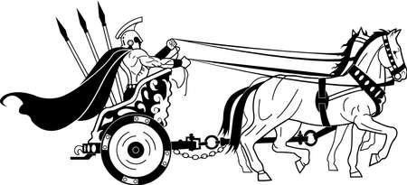 Roman Warrior in Chariot Illustrationのイラスト素材