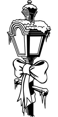 Christmas Gas Lamp Illustration.のイラスト素材