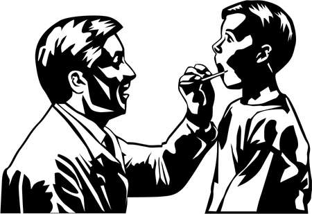 Doctor and Boy Illustrationのイラスト素材