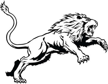 Lion Leaping Illustrationのイラスト素材