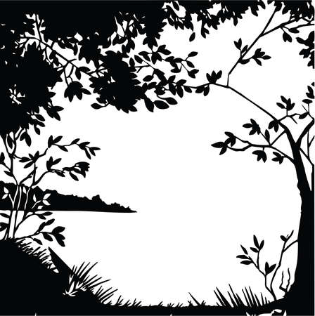 River Scene Illustrationのイラスト素材