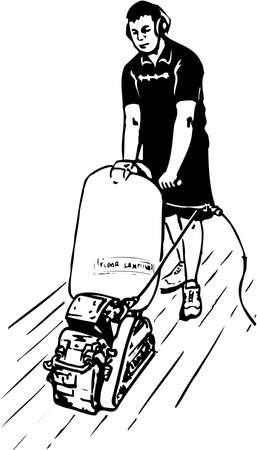 Floor sander illustration on white background.のイラスト素材