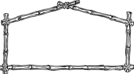 Bamboo Frame Vector Illustrationのイラスト素材