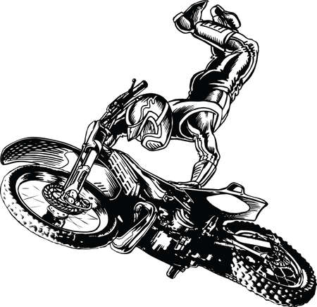 Motocross Stunt Vector Illustrationのイラスト素材