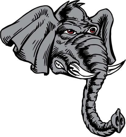 Elephant Head Vector Illustrationのイラスト素材