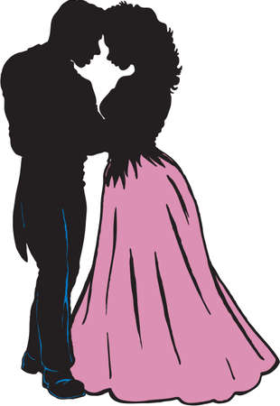 Prom Couple Vector Illustrationのイラスト素材