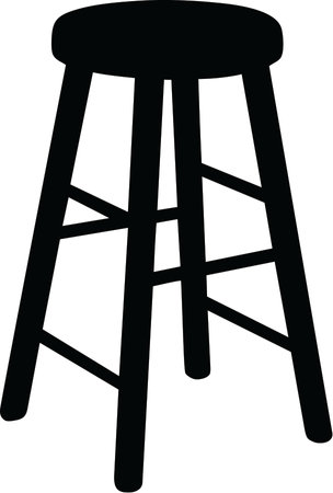 Stool Black and White Vector Illustrationのイラスト素材