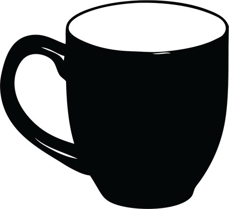 Cup Black and White Vector Illustrationのイラスト素材