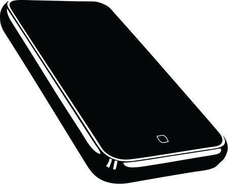 Smartphone Black and White Vector Illustrationのイラスト素材