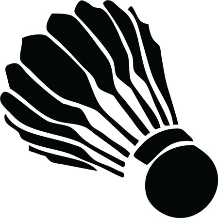 Badminton Shuttlecock Black and White Vector Illustrationのイラスト素材