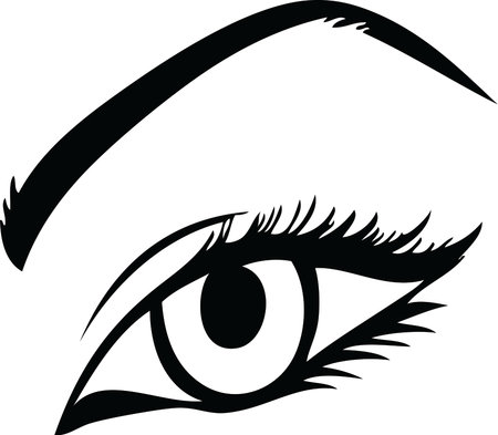 Eye Black and White Vector Illustrationのイラスト素材