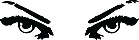 Eyes Black and White Vector Illustrationのイラスト素材