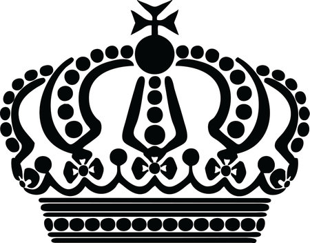 Crown Black and White Vector Illustrationのイラスト素材