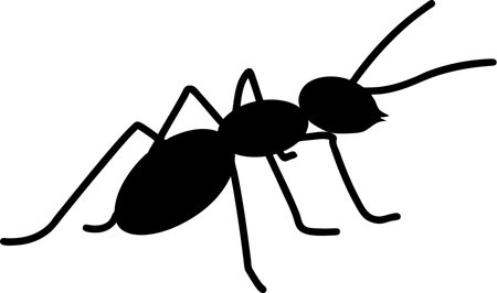 Ant Silhouette Black and White Vector Illustrationのイラスト素材