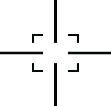 Gun Sight Black and White Vector Illustrationのイラスト素材