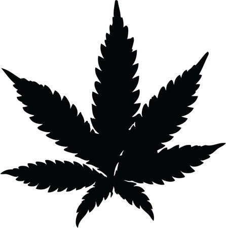 Marijuana Black and White Vector Illustrationのイラスト素材