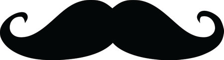 Mustache Black and White Vector Illustrationの写真素材