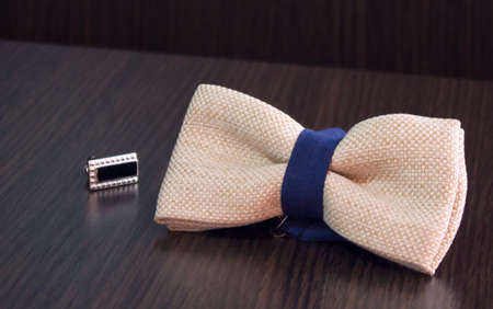 Mens tie and cuff links set for weddingの写真素材