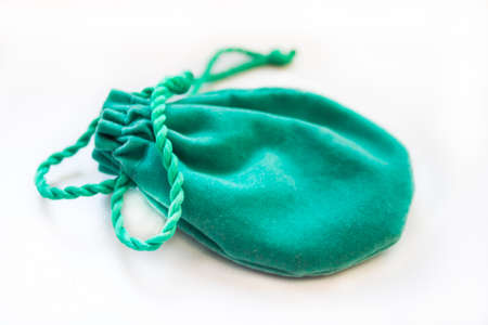 Pouch for storing jewelry on a whiteの写真素材