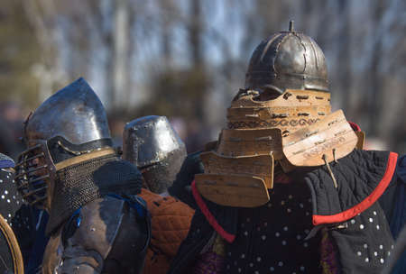 Installation of knightly combat in the modern worldの写真素材