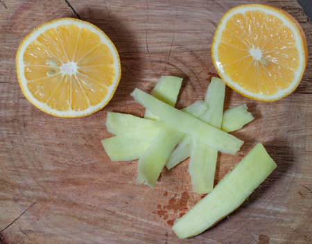 Juicy lemon with ginger useful set.Wellness collectionの写真素材