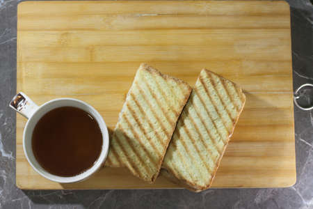 Delicious and juicy Homemade sandwich from square bread slicesの写真素材