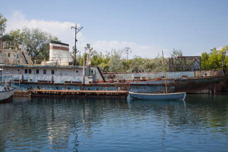 An old steamerの写真素材