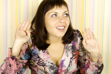 Young woman was surprised