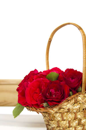 Basket of rosesの写真素材